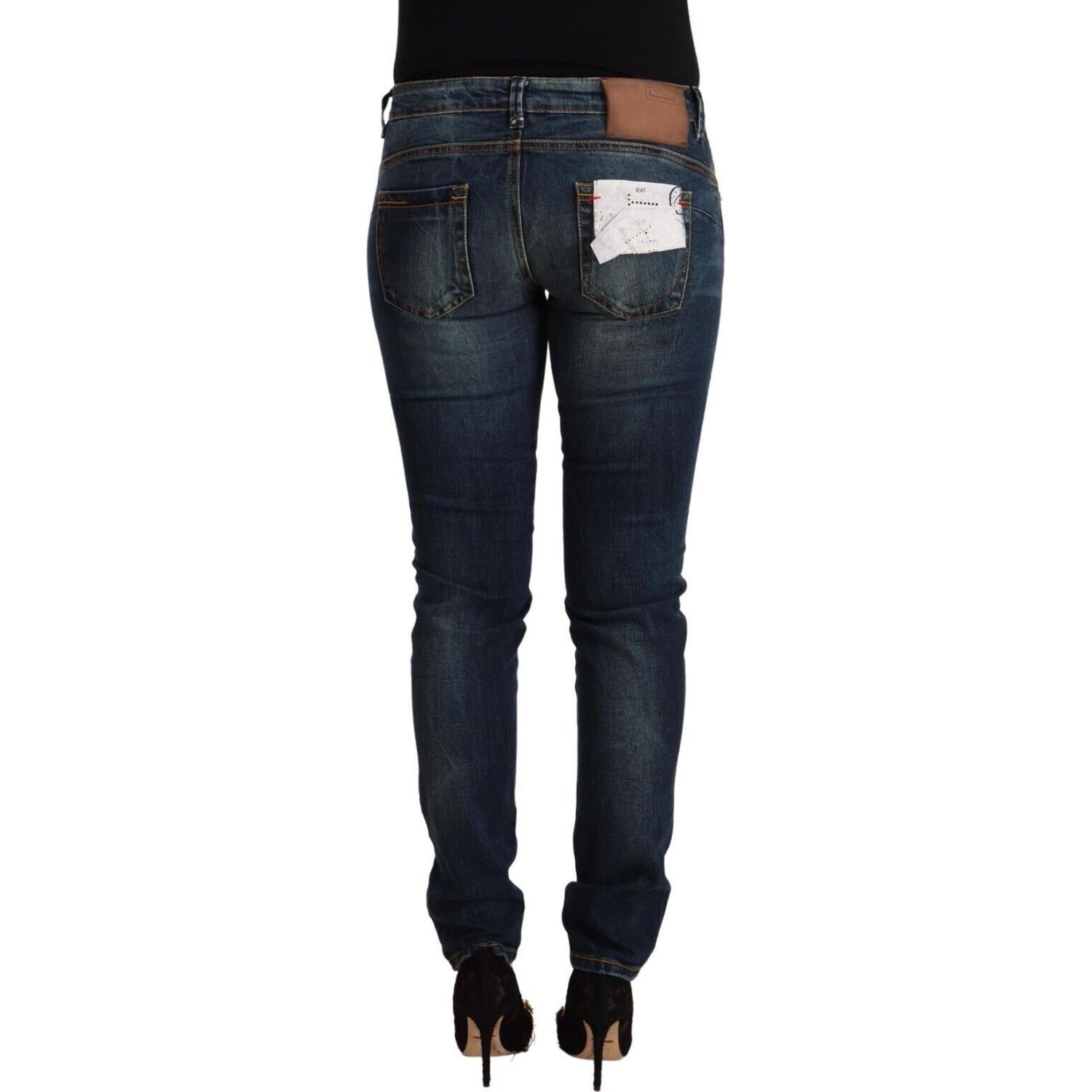 بنطلون جينز Acht Chic Slim-Fit بخصر منخفض