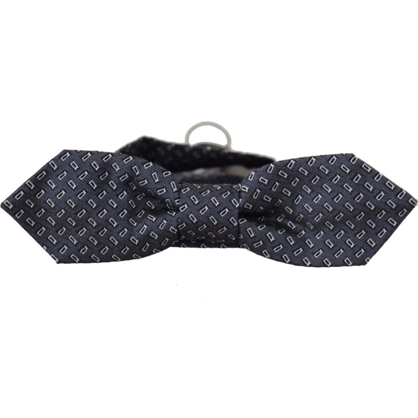 Dolce & Gabbana Blue Gray Polka Dot 100% Silk Neck Papillon Tie