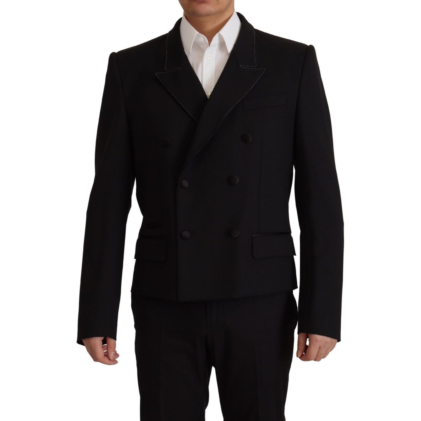 Dolce & Gabbana Black Double Breasted Coat Blazer Jacket