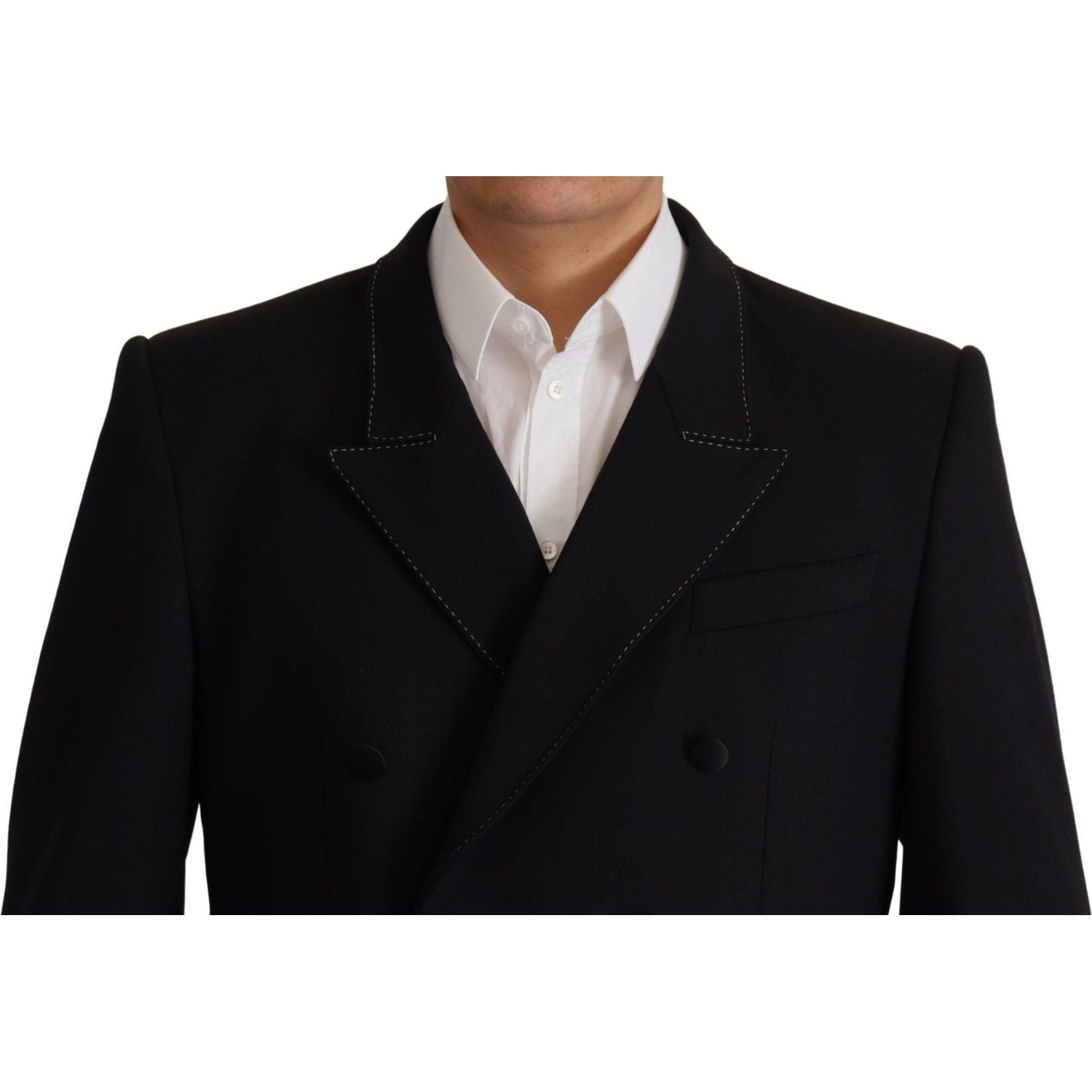 Dolce & Gabbana Black Double Breasted Coat Blazer Jacket