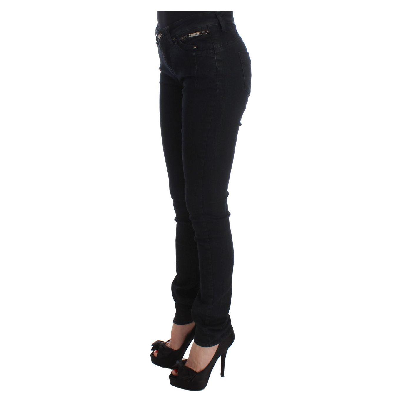 بنطلون جينز أنيق وذو تصميم Slim Fit من Costume National باللون الأسود الكلاسيكي