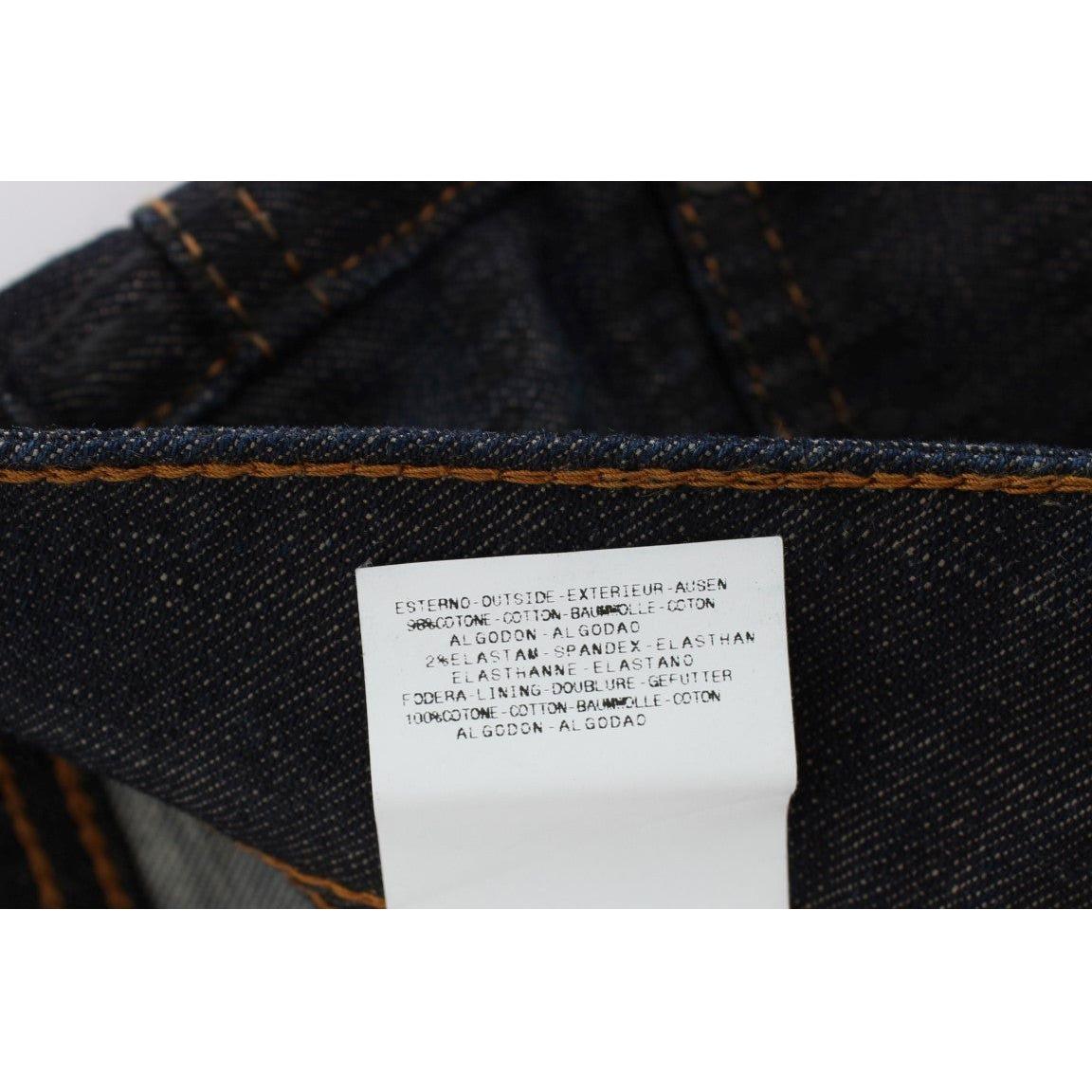 John Galliano Blue Wash Cotton Blend Slim Fit Bootcut Jeans