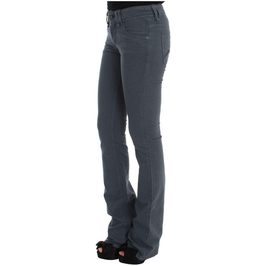 John Galliano Elegant Slim Fit Bootcut Jeans Jeans & Pants John Galliano Dark Slate Gray