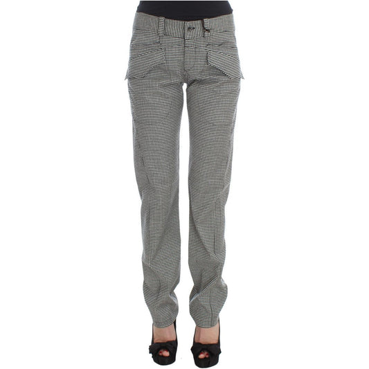 Ermanno Scervino Chic Checkered Black & White Regular Fit Pants Jeans & Pants Ermanno Scervino Dim Gray