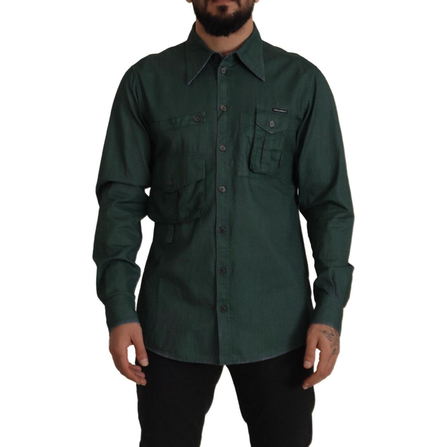 قميص كاجوال بقصّة Slim Fit من Dolce &amp; Gabbana Emerald Elegance