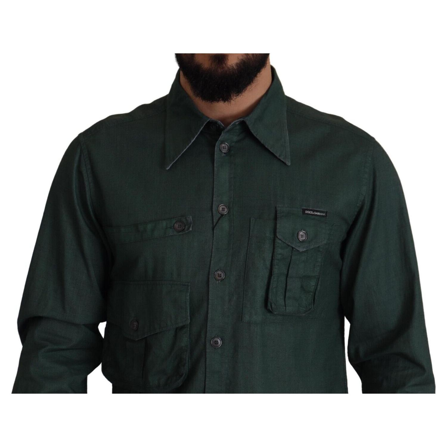 قميص كاجوال بقصّة Slim Fit من Dolce &amp; Gabbana Emerald Elegance