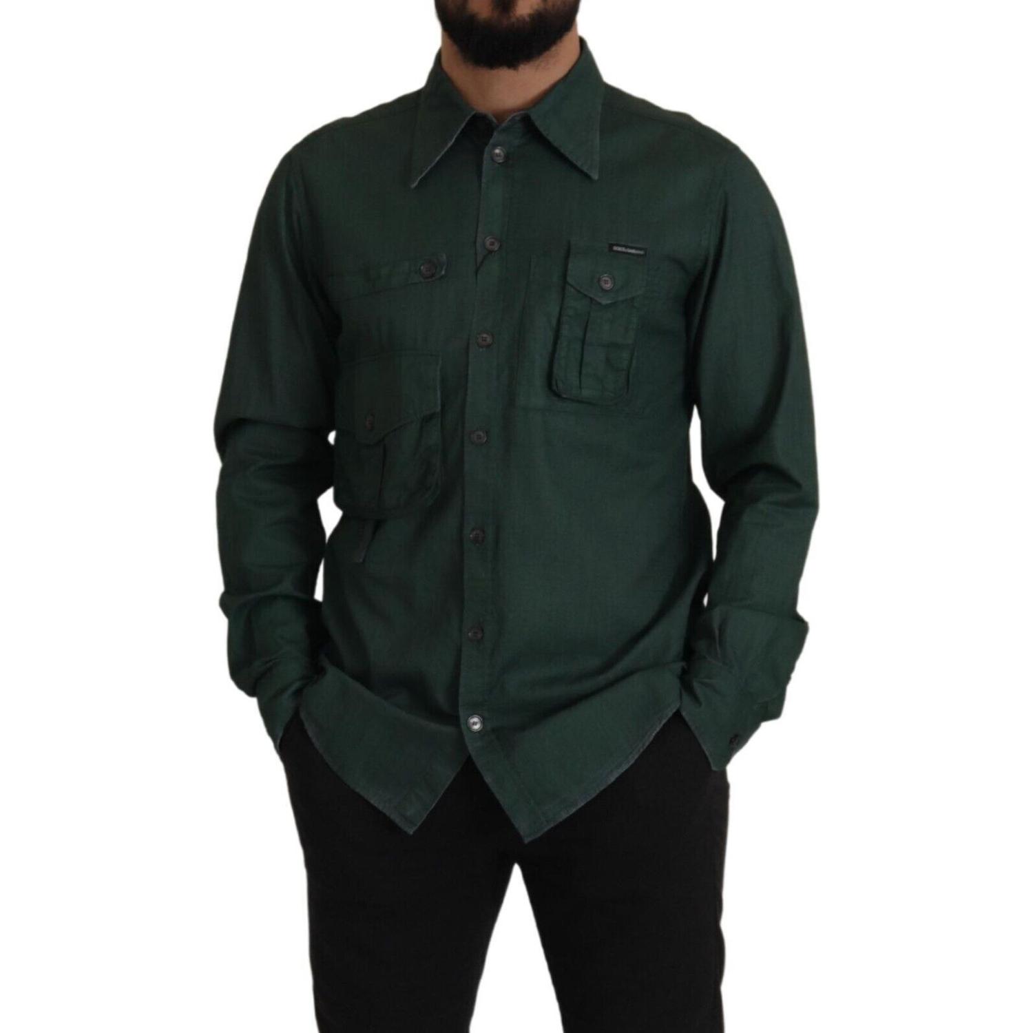 قميص كاجوال بقصّة Slim Fit من Dolce &amp; Gabbana Emerald Elegance