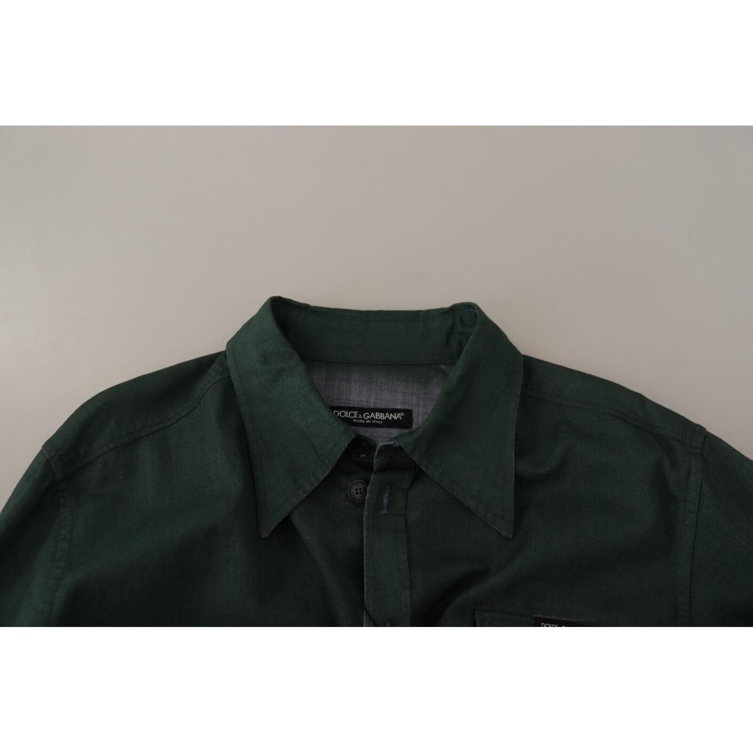 قميص كاجوال بقصّة Slim Fit من Dolce &amp; Gabbana Emerald Elegance
