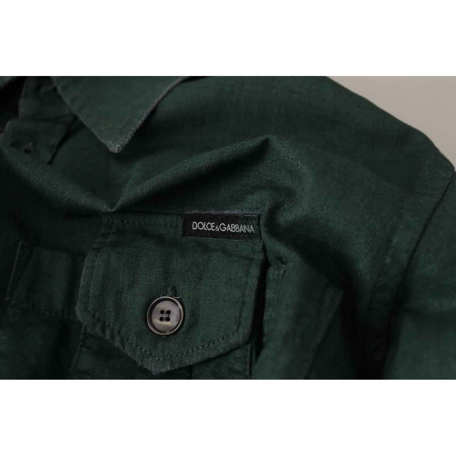 قميص كاجوال بقصّة Slim Fit من Dolce &amp; Gabbana Emerald Elegance