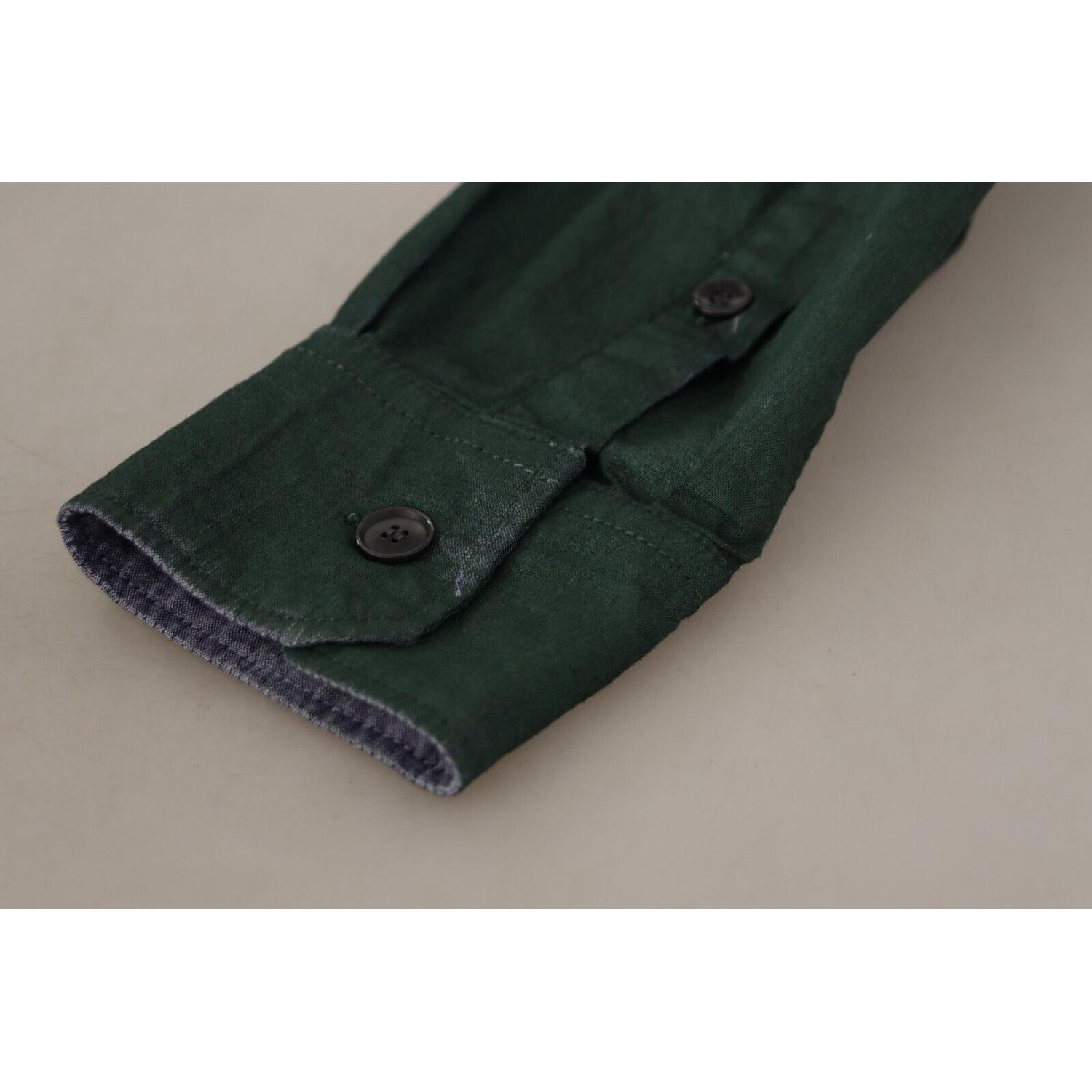 قميص كاجوال بقصّة Slim Fit من Dolce &amp; Gabbana Emerald Elegance