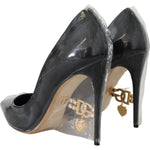 Dolce & Gabbana Black Leather Heels Pumps Plastic Wrapped Shoes LA10086- 36