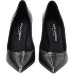 Dolce & Gabbana Black Leather Heels Pumps Plastic Wrapped Shoes LA10086- 36