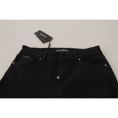 Dolce & Gabbana Black Mid Waist Skinny Denim Cotton Jeans