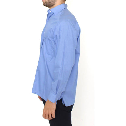 Ermanno Scervino Blue Cotton Dress Classic Fit Shirt