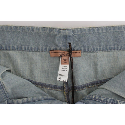 Ermanno Scervino Beachwear Blue Denim City Casual Dress Shorts