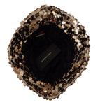 Dolce & Gabbana Gold Silk Sequin Embellished Designer Brim Bucket Hat HAT9295