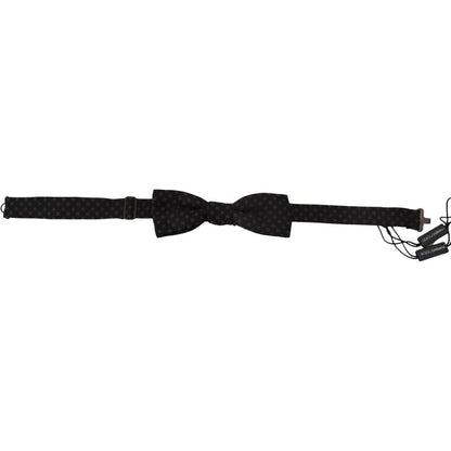 Dolce & Gabbana Black Silk Patterned Necktie Men Accessory Bow Tie