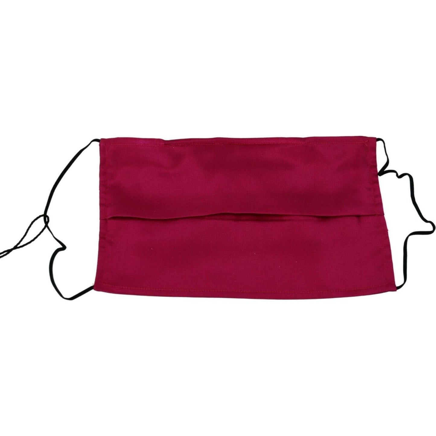 Dolce & Gabbana Maroon Silk Pleated Elastic Ear Strap One Size Face Mask SMY101002