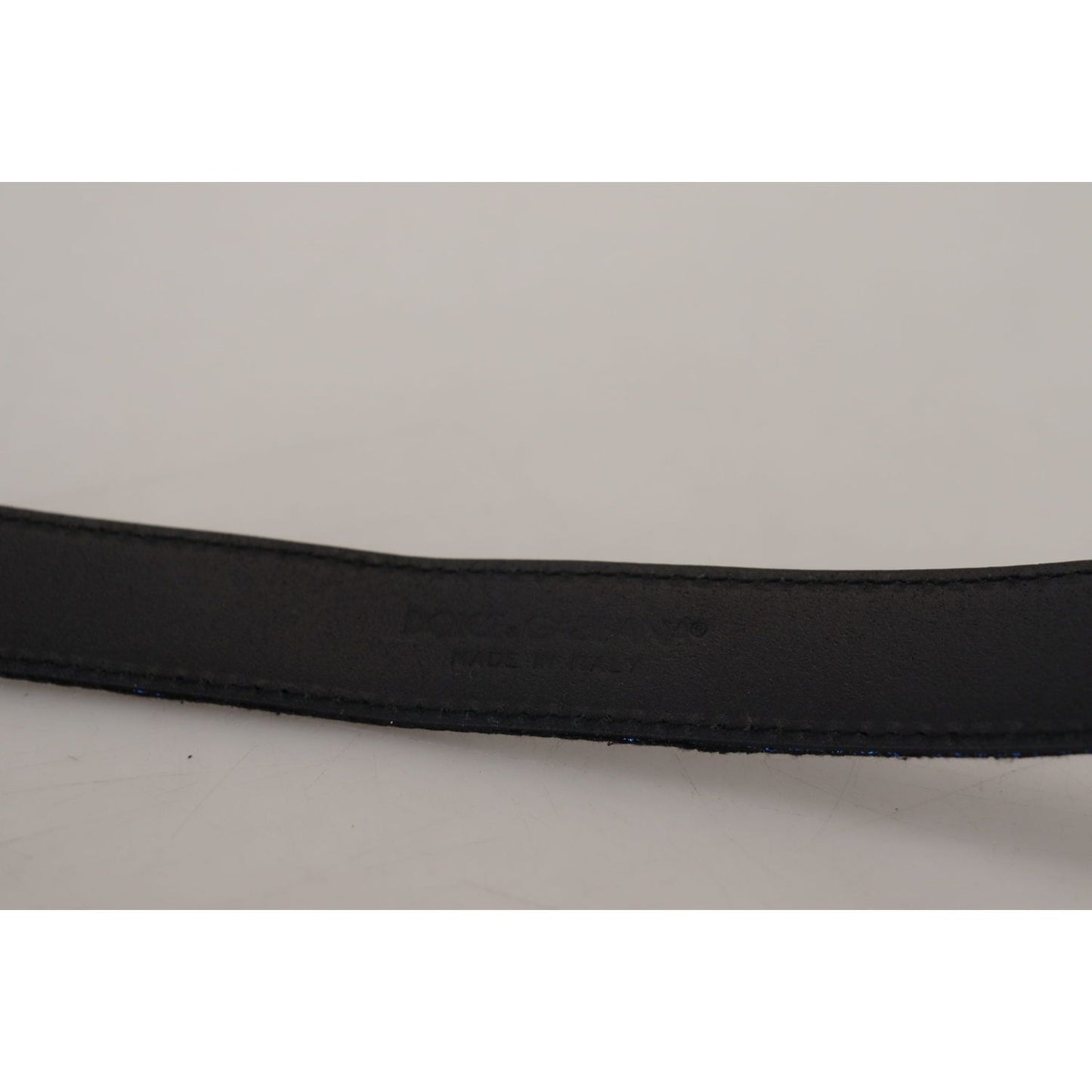 Dolce & Gabbana Blue Jacquard Stripe Silver Buckle Belt