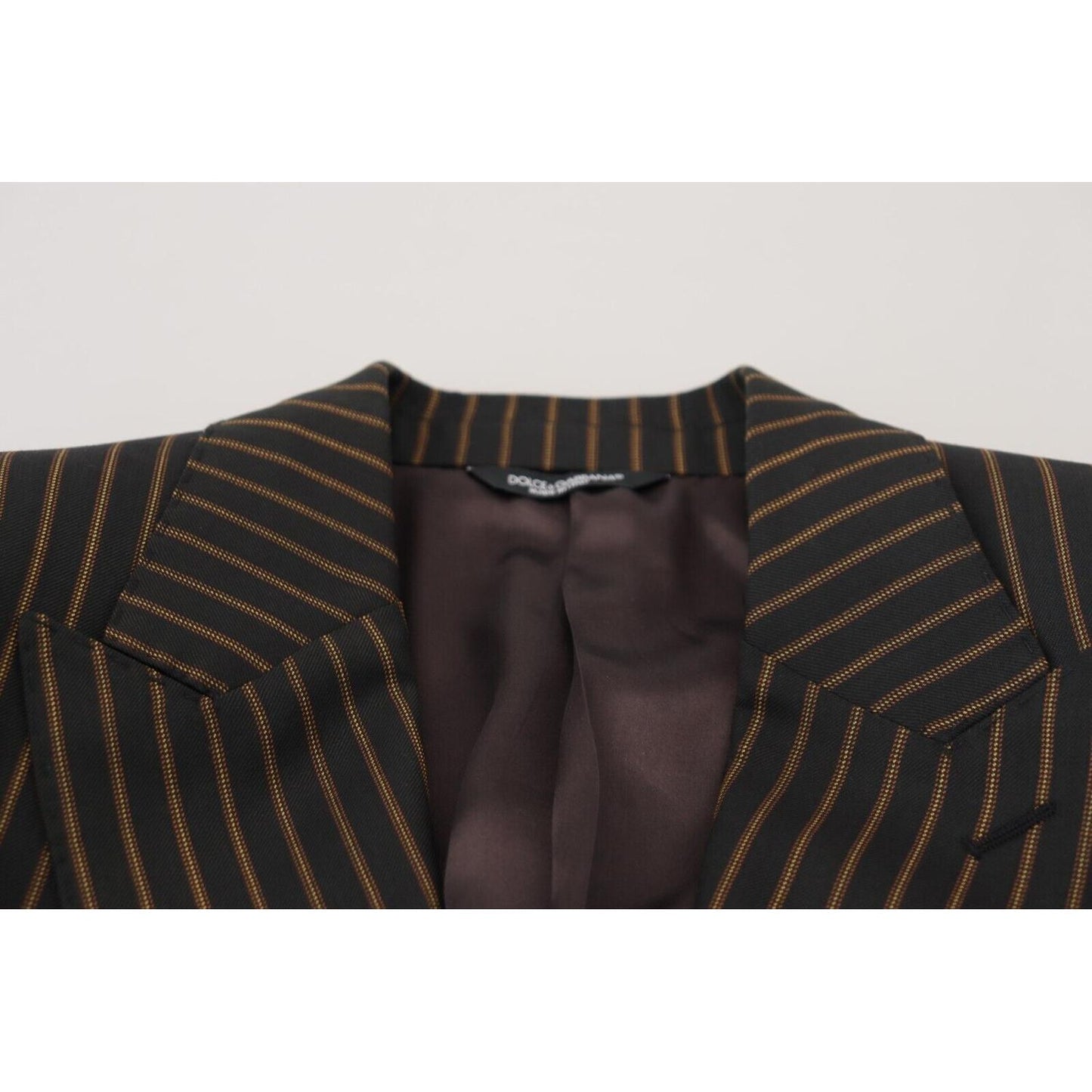 Dolce & Gabbana Black Brown Stripes Single Breasted Blazer
