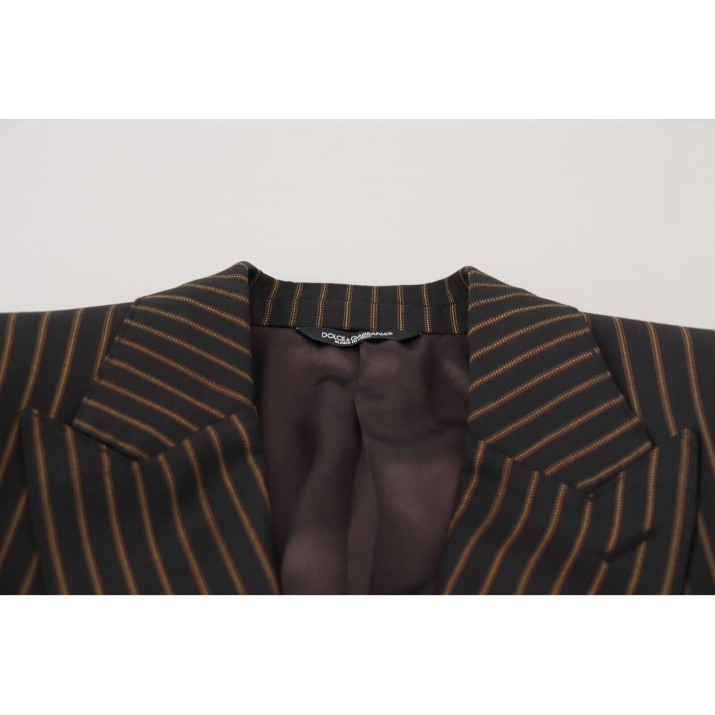 Dolce & Gabbana Black Brown Stripes Single Breasted Blazer