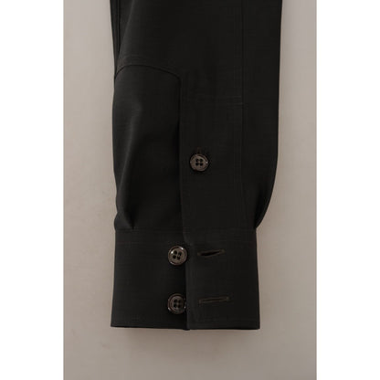 Dolce & Gabbana Dark Green Cotton Slim Fit Casual Men Shirt