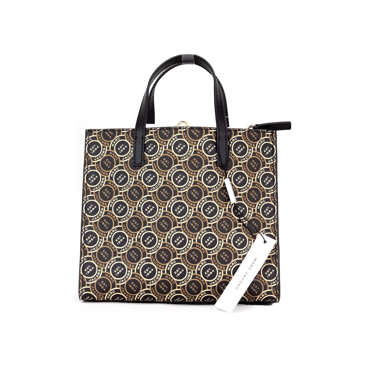 حقيبة يد صغيرة من الجلد بطبعة شعار Marc Jacobs Mini Grind