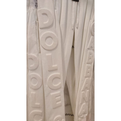 Dolce & Gabbana White Sport Logo Cotton Sweatpants Trousers Pants