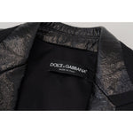 Dolce & Gabbana Black Long Sleeves Crop Blazer Cotton Jacket JKT3489 - 40
