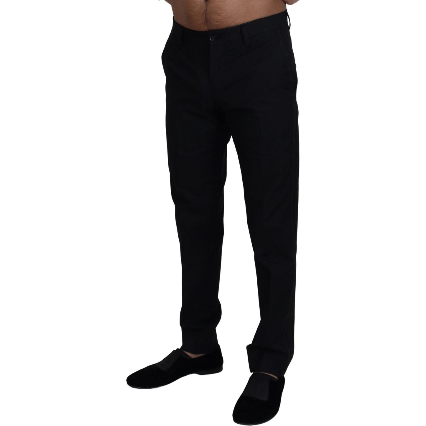 Dolce & Gabbana Black Chino Formal Cotton Pants
