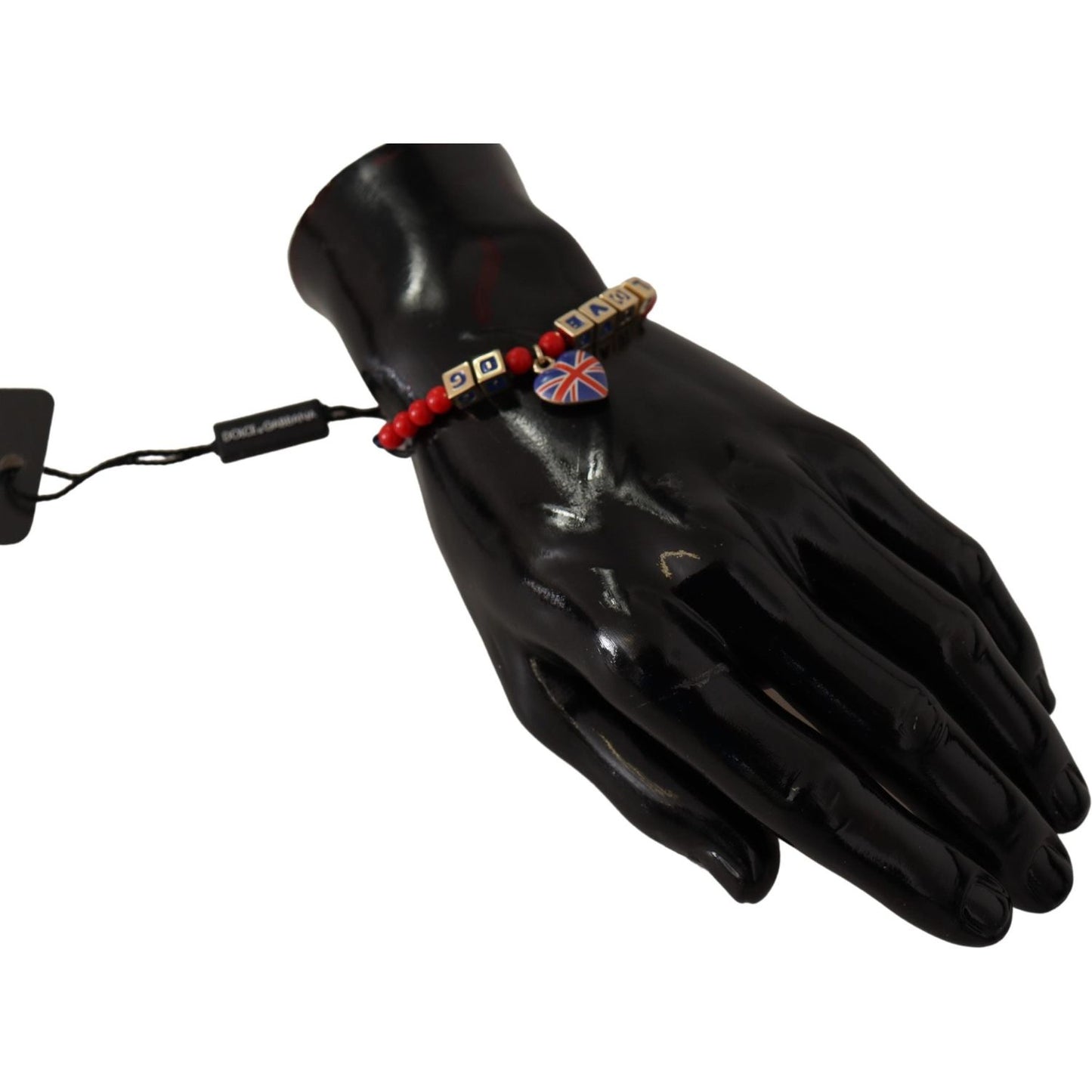 Dolce & Gabbana Red Blue Beaded DG LOVES LONDON Flag Branded Bracelet Bracelet