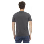 Baldinini Trend Gray Cotton Men T-Shirt BA-23165-XS