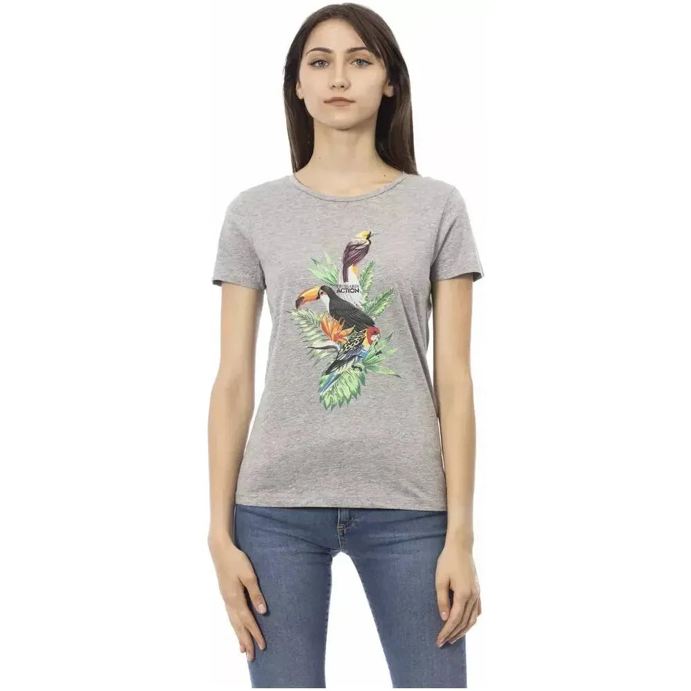 Trussardi Action Gray Cotton T-Shirt