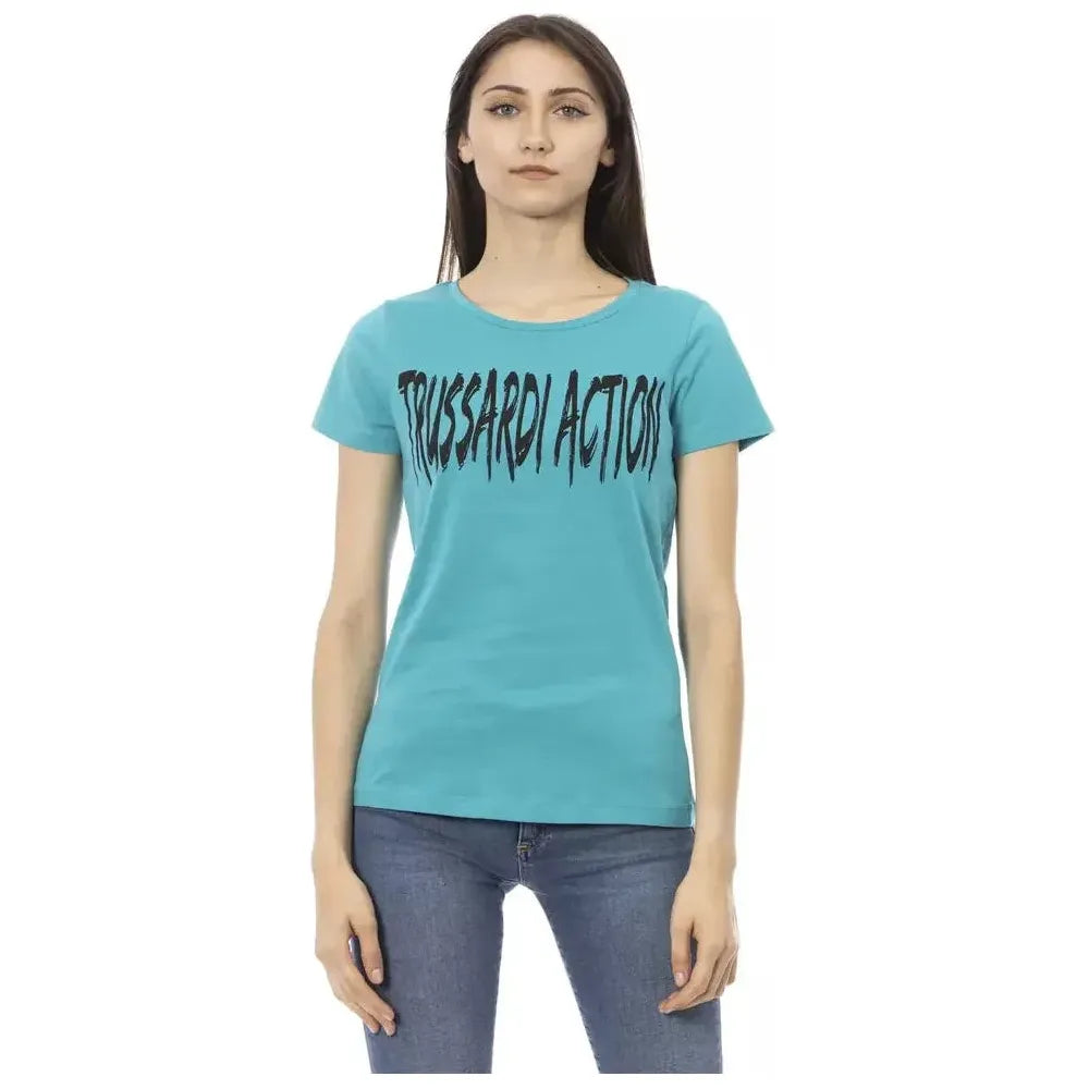 Trussardi Action Light Blue Cotton T-Shirt