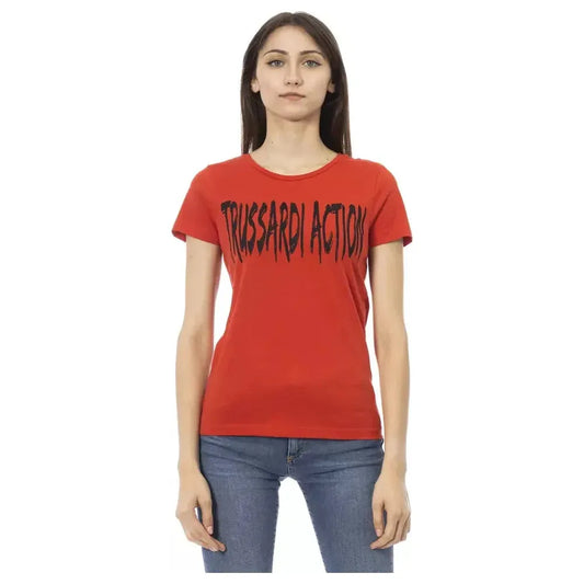 Trussardi Action Red Cotton Women T-Shirt Trussardi Action Sienna