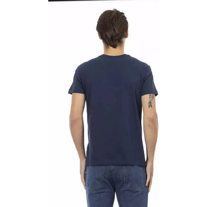 Trussardi Action Blue Cotton Men T-Shirt
