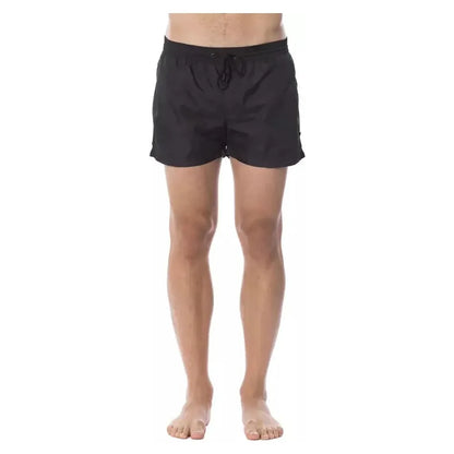 Roberto Cavalli Sport Black Polyester Men Swimsuit