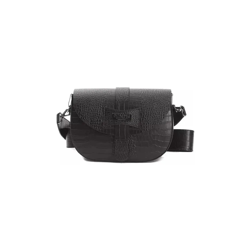 Pompei Donatella Black Leather Women Crossbody PO-5820