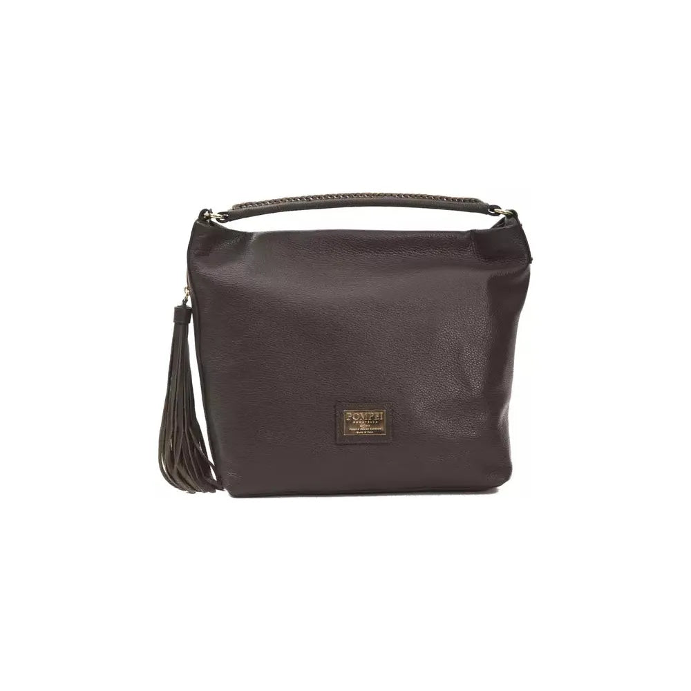 Pompei Donatella Brown Leather Women Shoulder Bag