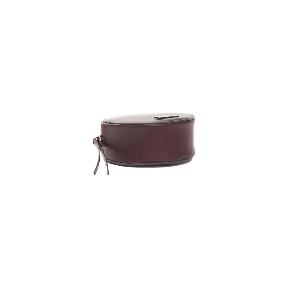 Pompei Donatella Chic Burgundy Small Oval Crossbody Bag PODO-5834-FBB-88