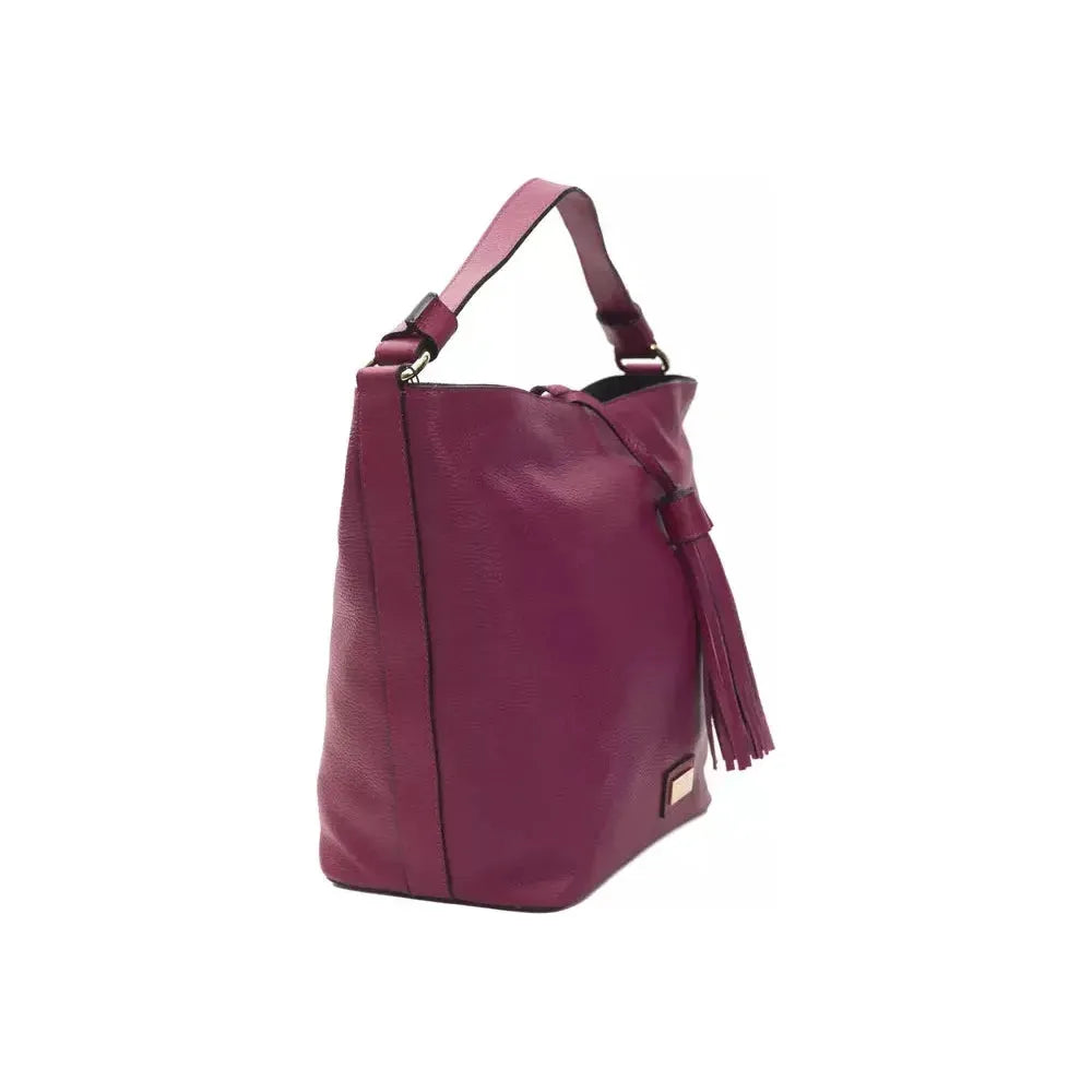 Pompei Donatella "Burgundy Leather Women Shoulder Bag"