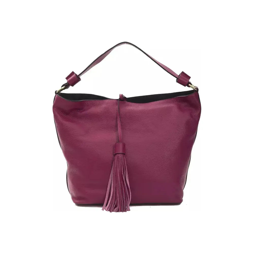 Pompei Donatella "Burgundy Leather Women Shoulder Bag"