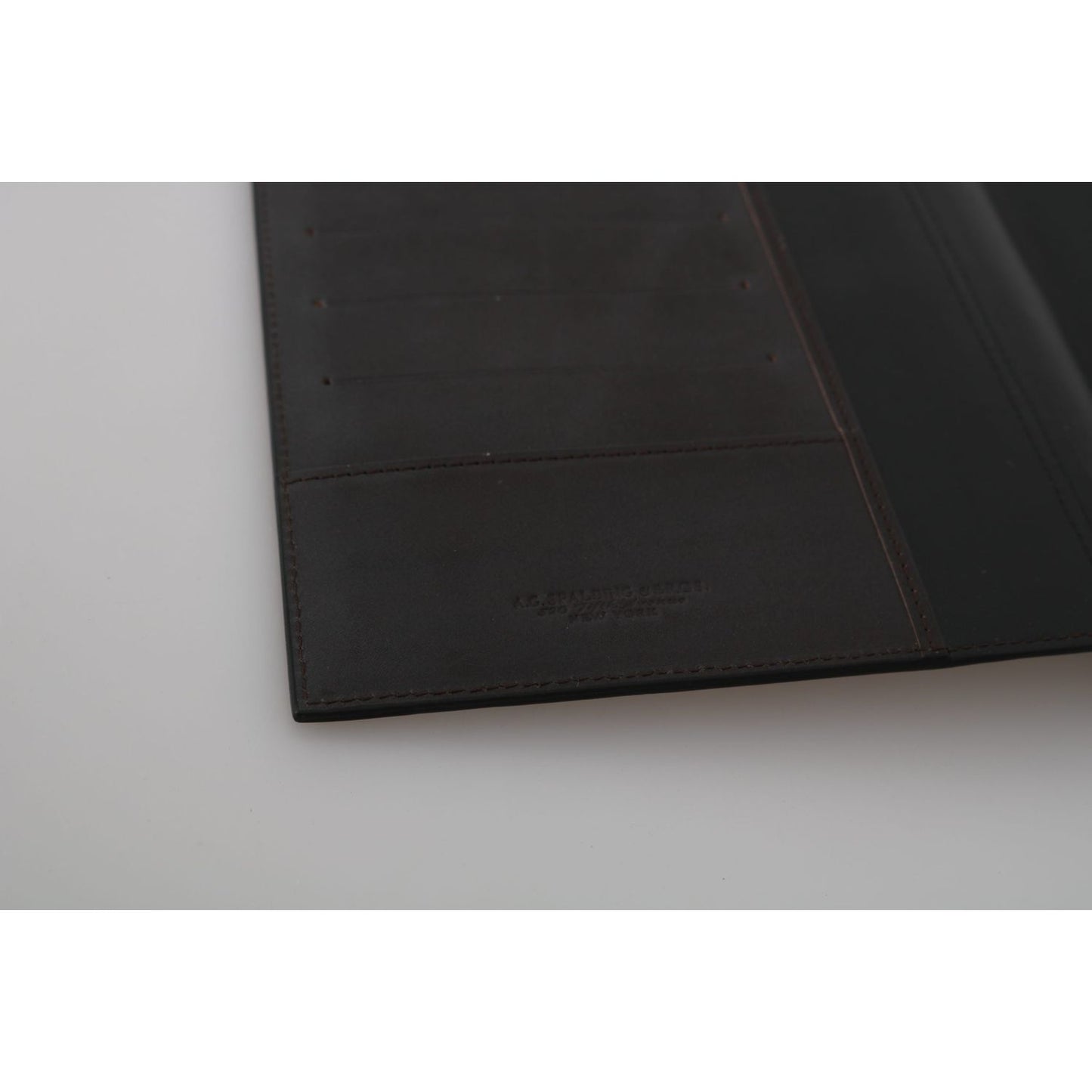 A.G. Spalding & Bros Black Leather Bifold Travel Holder Logo Wallet VAS9177