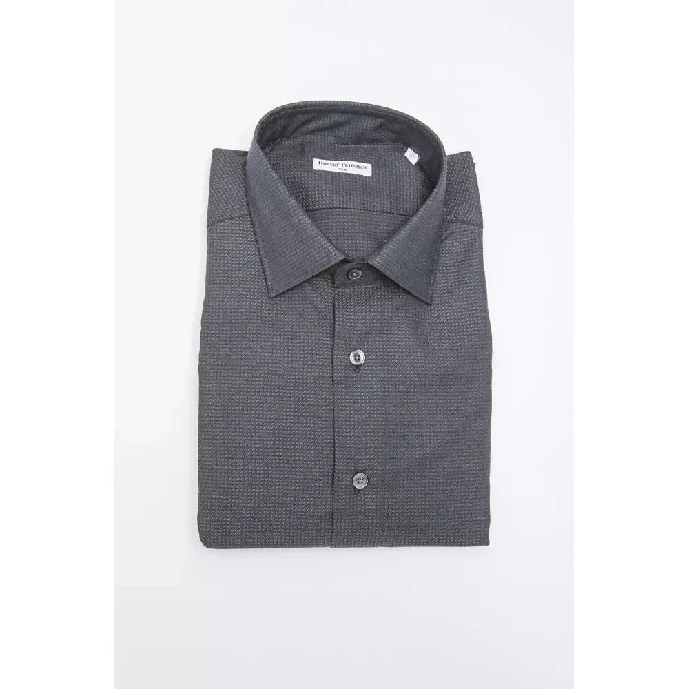 Robert Friedman Black Cotton Men's Shirt