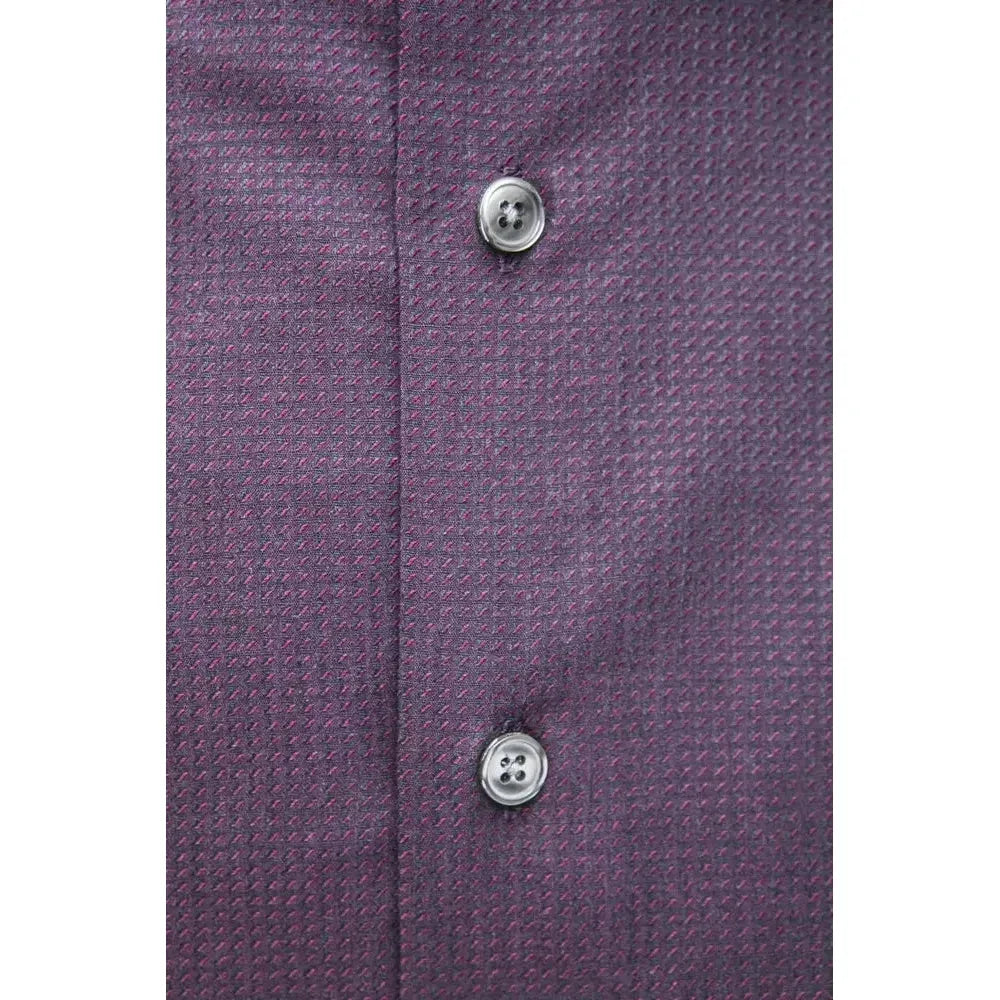 Robert Friedman Burgundy Cotton Men Shirt