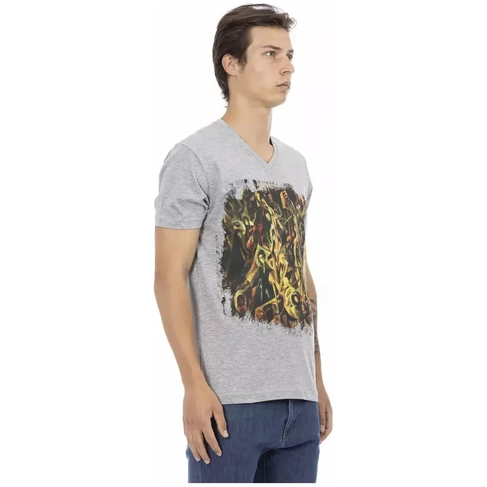 Trussardi Action Gray Cotton T-Shirt