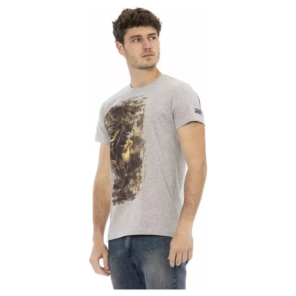 Trussardi Action Gray Cotton T-Shirt