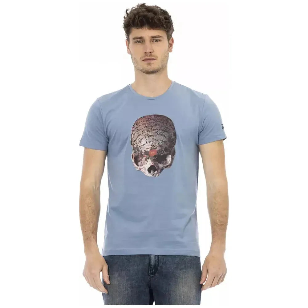 Trussardi Action Light Blue Cotton Men T-Shirt