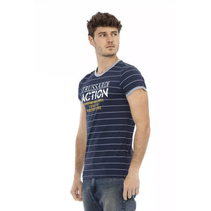 Trussardi Action Blue Cotton Men T-Shirt