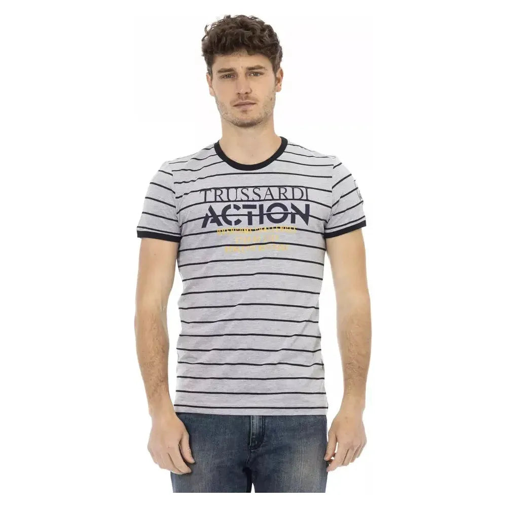Trussardi Action Gray Cotton T-Shirt